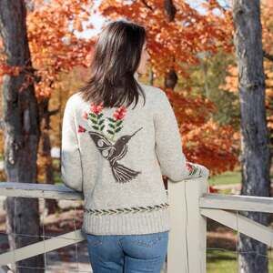 Floral Flight Sweater – Hummingbird Knit Cardigan